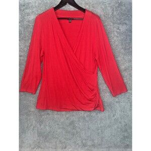 Ralph Lauren Womens Faux Wrap Top 2XL Office Career Eclectic Church‎ Black Label